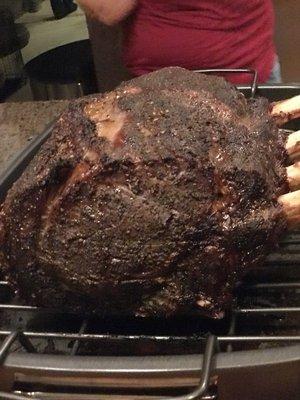 The finished product. A beautiful and flavorful prime rib roast. Usually there are leftovers but the party ate this roast until it was gone.