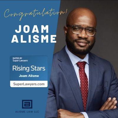 Joam Alisme recognized as a Super Lawyers' Rising Star.