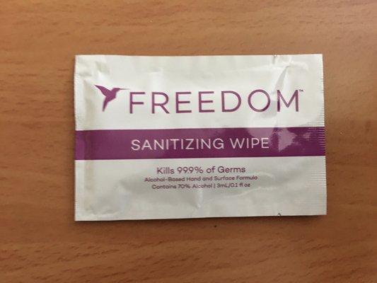 Sanitizing Wipe