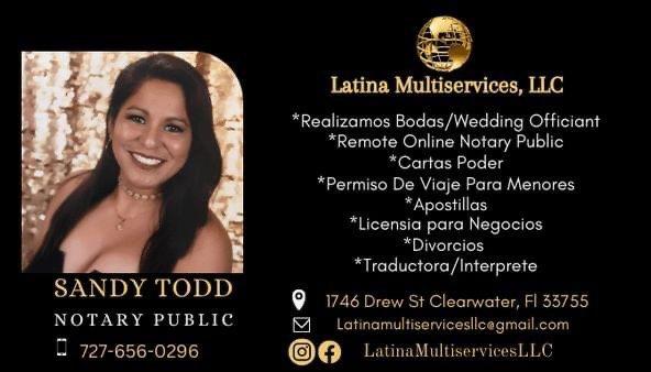 Latina Mulitservices, LLc  Notary Public, tenemos la experiencia de trabajar por más de 10 ańos con la comunidad hispana