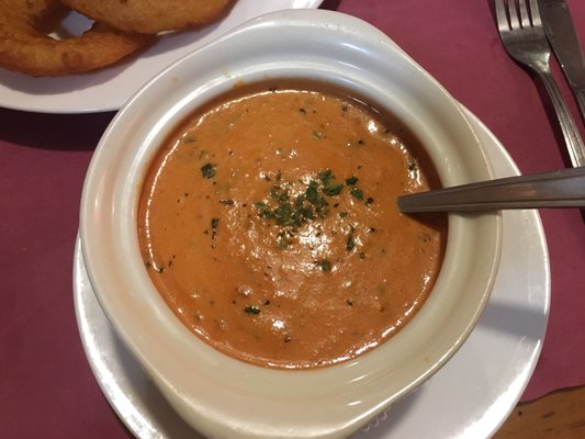 Today's special tomato basic soup with mozzarella cheese. It was so much better than I anticipated!