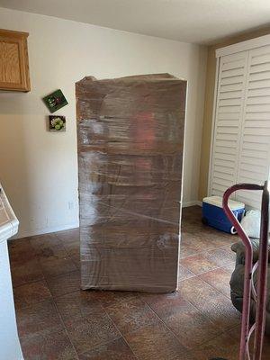 Fridge wrapped correctly