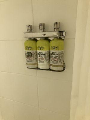 Shampoo, conditioner and shower gel provided