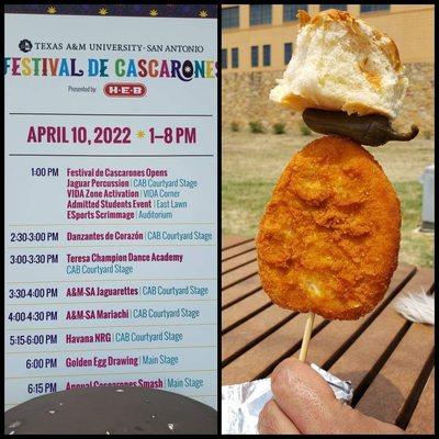 Da schedule! And the genius who suggested putting a bun on the stick needs his Fiesta Cred revoked asap!