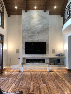 Gorgeous Fireplace with Taj Mahal quartzite