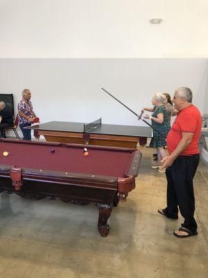 Pool table and table tennis at healthy Solutions