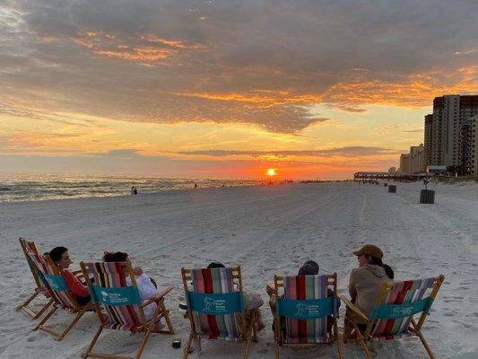 Chair rentals and nightly sunset!