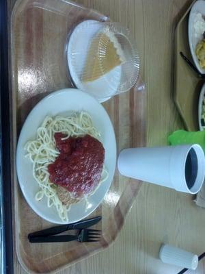 Veal Parm on spaghetti