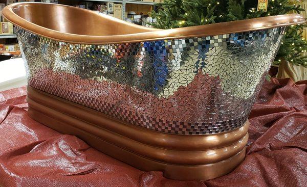 Signature Hardware 68" Constantine Mosaic Copper Tub