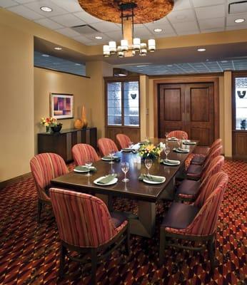 The private dining room is perfect for small intimate special occasions.