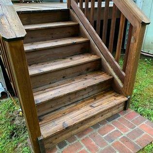 Stairs and brick after cleaning