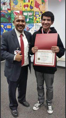 Me with Vice Principal Carlos Ramirez