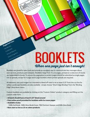 Ask us about printing your next set of booklets!