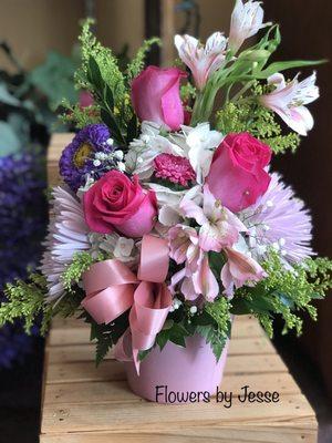 Mixed Flowers with pink and white.  Pink Smile