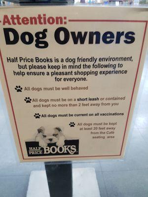 Dog friendly bookstore