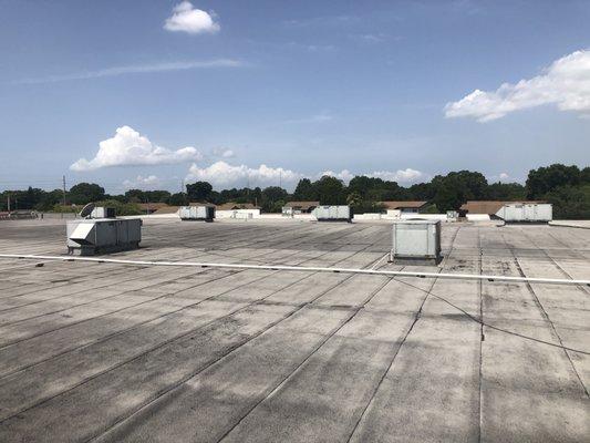 Long hot day on the roof cleaning all of these commercial units.