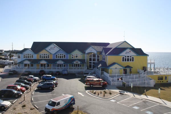 Kitty Hawk Kites Kiteboarding Resort, mile post 40, in Rodanthe/Waves. Picture taken facing South.