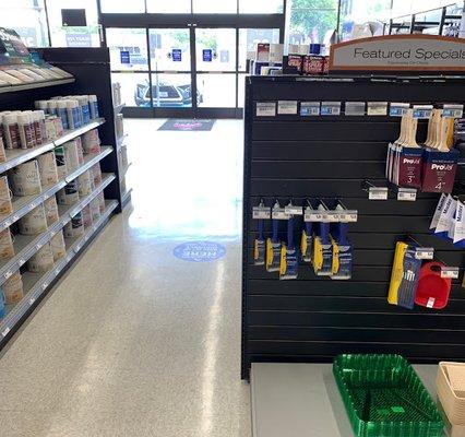 Aisles in Sherwin-Williams Paint Store in Wichita Falls, Texas