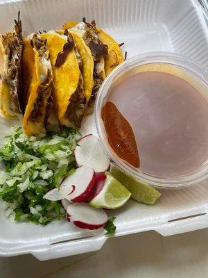 5 small birria tacos only 10 dollars