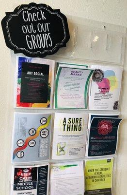 Therapy groups offered