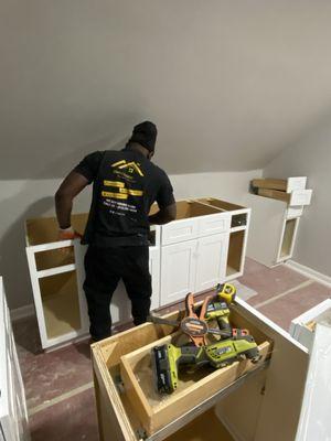 Kitchen cabinet installation