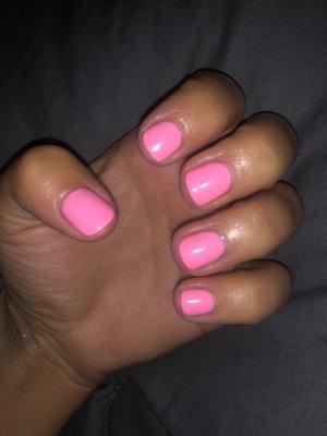 Pink gel mani