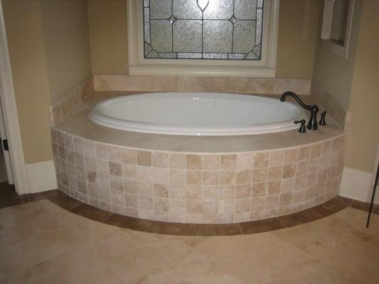 Travertine jacuzzi, suwanee, ga