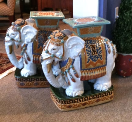 vintage elephant garden stools