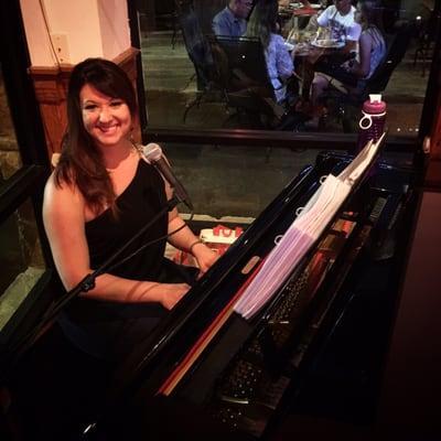 Playing piano in May 2015 at Freda's Seafood in North Austin!