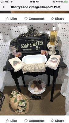 Soap display for Cherry Lane Organics