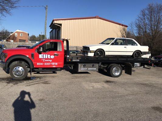 Lowered BMW arriving safely to be repaired