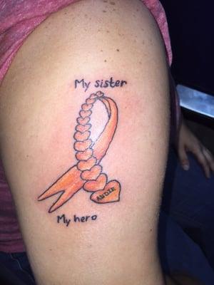 I got this tattoo for my sister Andie who is battling Multiple Sclerosis.