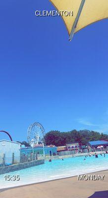 Wave pool at the water park.