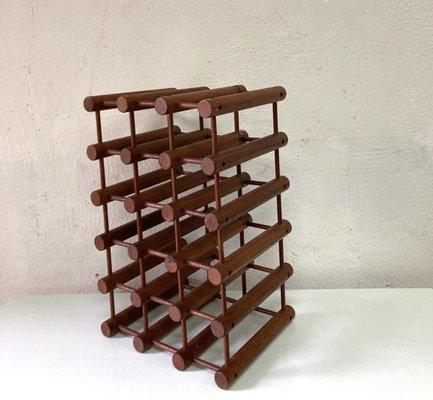 Vintage Langaa teak wine rack by Richard Nissen. 14" wide x 11" deep x 22" high. $195.