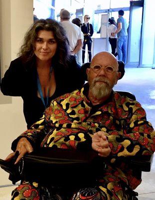 Stacy Conde with the great Chuck Close during an exhibition