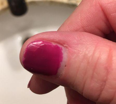 Pictures of the horrible manicure I got at Pacific Nails & Spa