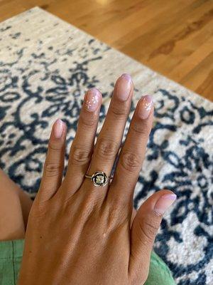 gel manicure french tip with nail design