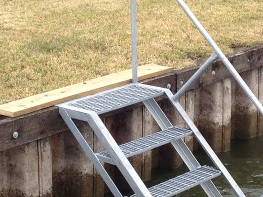 Galvanized Steel Stairs with handrail.