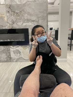 Jen made my mani/pedi fun, yet she knew how create a pampering and relaxing environment! Thanks, Jen!