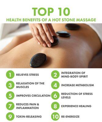 Health benefits of a hot stone massage.