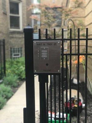 New hard wire custom made weather prof  intercom install on gate