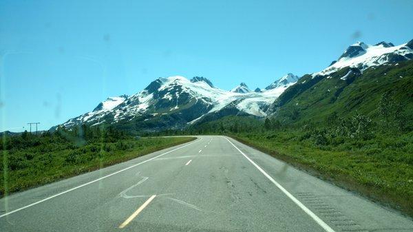 Scenery thru the windshield on the Richardson highway