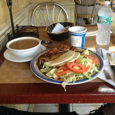 Modified lunch special, low-carb style. Swapped out the soup for beans, and held the rice.