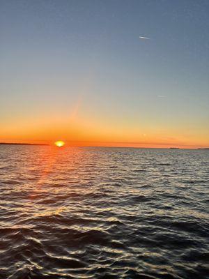 Sunset from the Gulf right off of Cedar Key, Florida