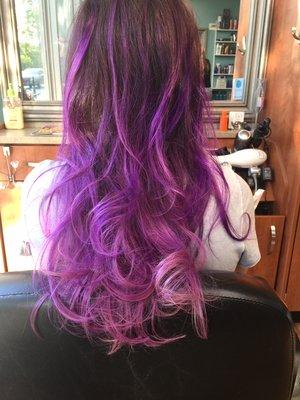 Ombré ... Brunette to violet