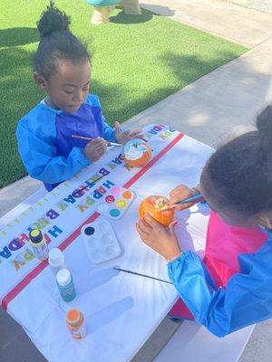 Painting pumpkins