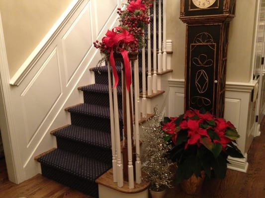 We installed a woven wool stair runner. It was a perfect selection for a magnificent home.