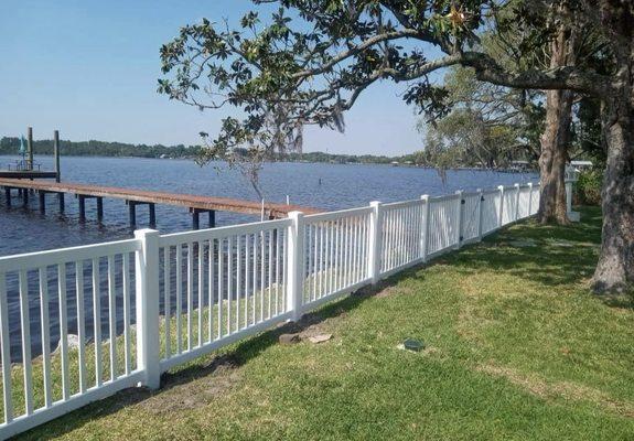 White Vinyl Open Picket Fencing