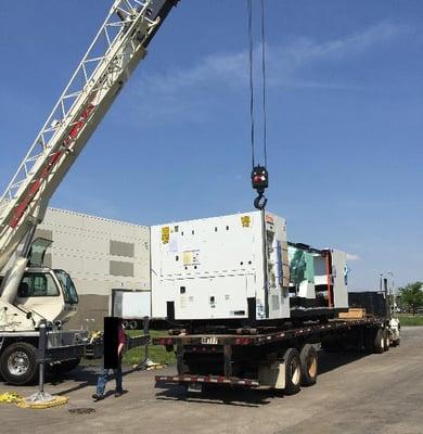 Unloading with crane