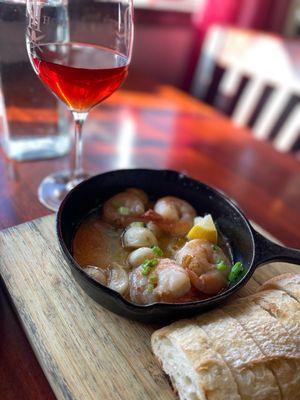 Shrimp skillet and Rosé